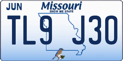 MO license plate TL9J3O