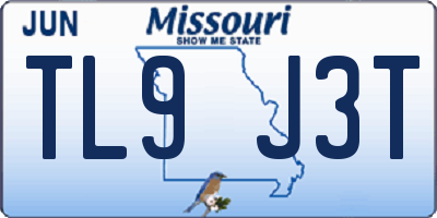 MO license plate TL9J3T