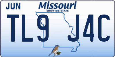 MO license plate TL9J4C
