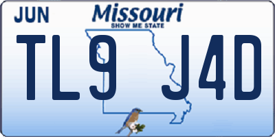 MO license plate TL9J4D