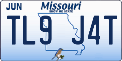 MO license plate TL9J4T