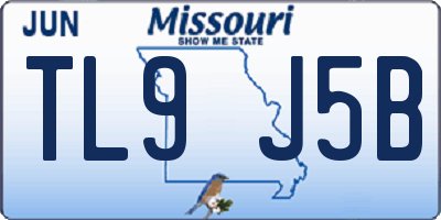 MO license plate TL9J5B
