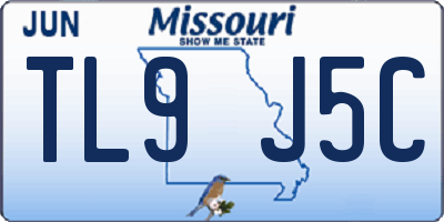 MO license plate TL9J5C