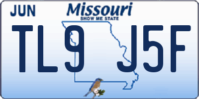 MO license plate TL9J5F