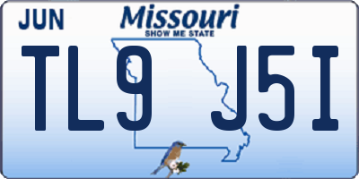 MO license plate TL9J5I