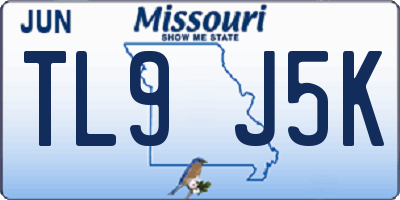 MO license plate TL9J5K