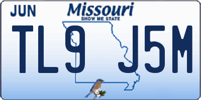 MO license plate TL9J5M