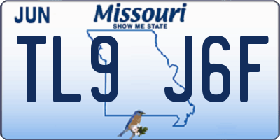 MO license plate TL9J6F