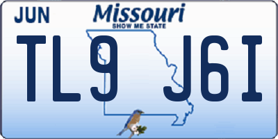 MO license plate TL9J6I
