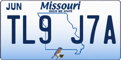 MO license plate TL9J7A
