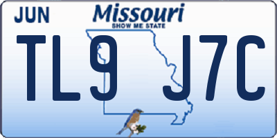 MO license plate TL9J7C