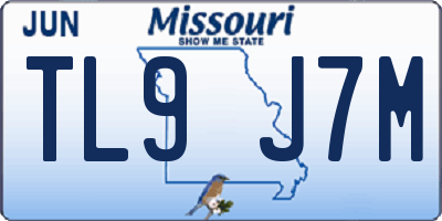 MO license plate TL9J7M