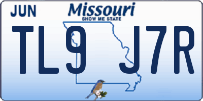 MO license plate TL9J7R