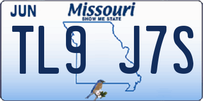 MO license plate TL9J7S
