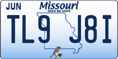 MO license plate TL9J8I
