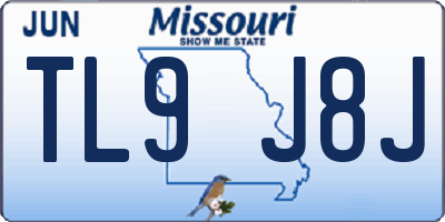 MO license plate TL9J8J
