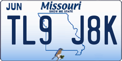 MO license plate TL9J8K