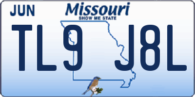 MO license plate TL9J8L