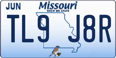 MO license plate TL9J8R