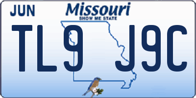 MO license plate TL9J9C