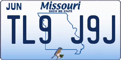 MO license plate TL9J9J