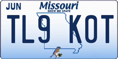 MO license plate TL9K0T