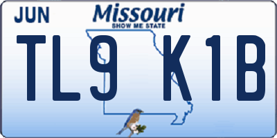 MO license plate TL9K1B