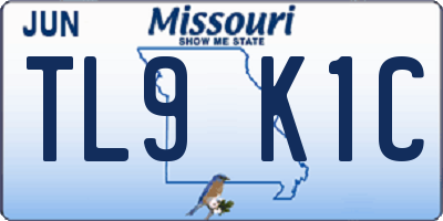 MO license plate TL9K1C
