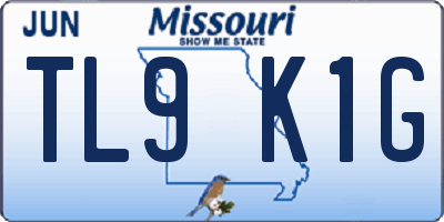 MO license plate TL9K1G