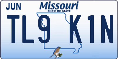 MO license plate TL9K1N