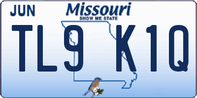 MO license plate TL9K1Q