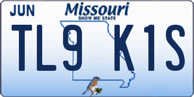 MO license plate TL9K1S
