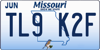 MO license plate TL9K2F