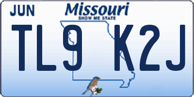 MO license plate TL9K2J