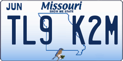 MO license plate TL9K2M