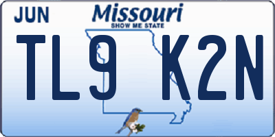 MO license plate TL9K2N