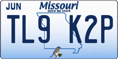 MO license plate TL9K2P