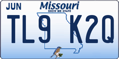 MO license plate TL9K2Q