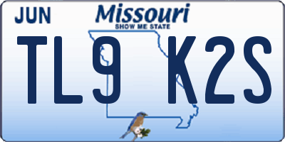 MO license plate TL9K2S