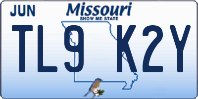 MO license plate TL9K2Y