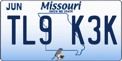MO license plate TL9K3K