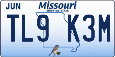MO license plate TL9K3M