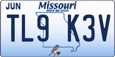 MO license plate TL9K3V