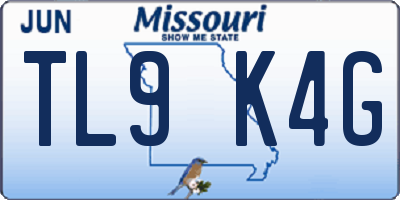 MO license plate TL9K4G