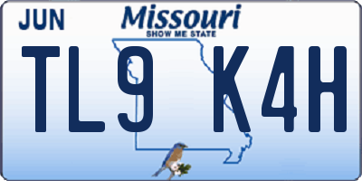 MO license plate TL9K4H