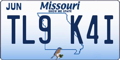 MO license plate TL9K4I