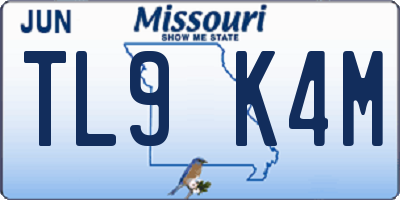 MO license plate TL9K4M