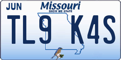 MO license plate TL9K4S