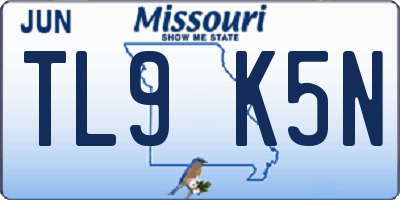 MO license plate TL9K5N
