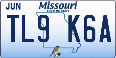 MO license plate TL9K6A